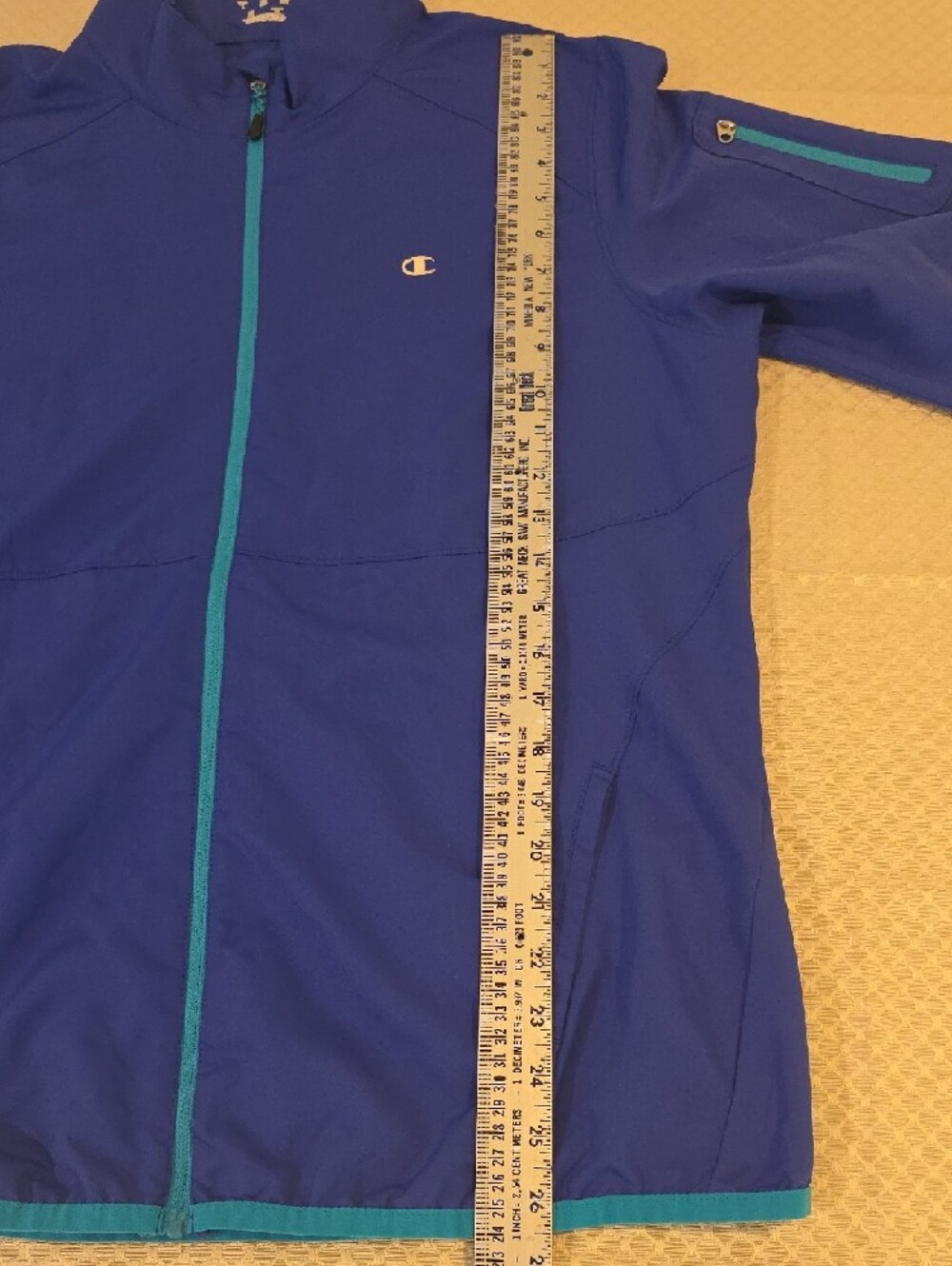 Champion Blue Track Jacket with Teal Accents - Picture 3 of 10